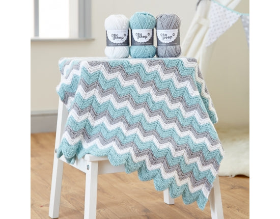 WYS Bo Peep Knitted Zig Zag Blanket Kit