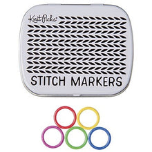 Knit Picks Enamel Stitch Markers and Tin - Rainbow